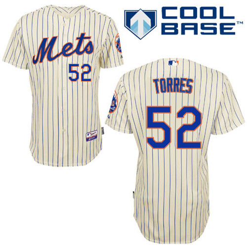 Carlos Torres #52 MLB Jersey-New York Mets Men's Authentic Home White Cool Base Baseball Jersey